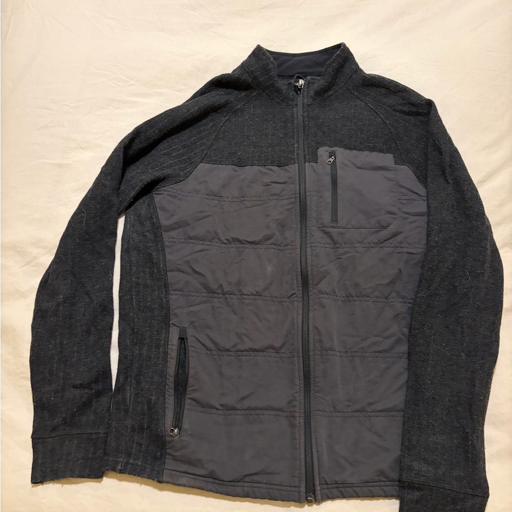 Prana Men's Charcoal Zip-Up Sweater